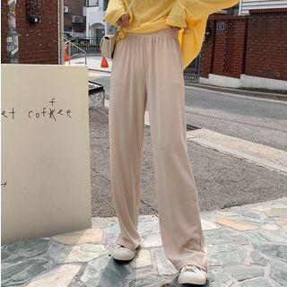Knit High-waist Wide-leg Pants
