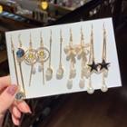 Set Of 5: Alloy Earrings (assorted Designs)