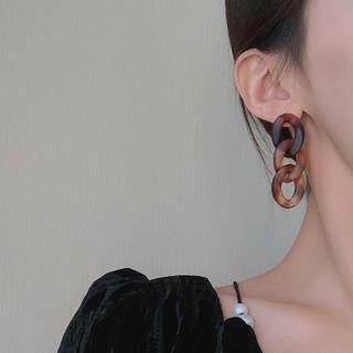 Chunky Chain Resin Dangle Earring 1 Pair - Caramel - One Size