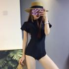 Short-sleeve Zip Swimsuit