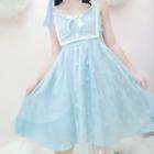 Spaghetti Strap Star Print A-line Dress