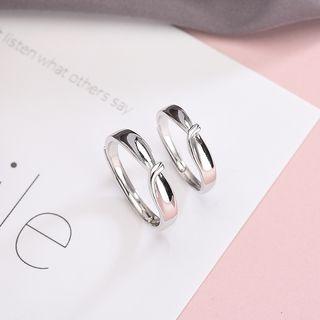 925 Sterling Silver Knotted Couple Matching Ring