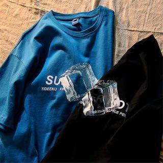 Short-sleeve Ice Cube Print T-shirt