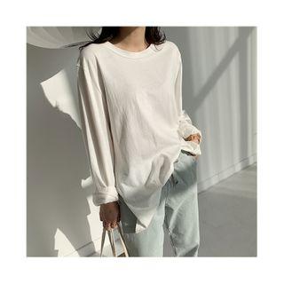 Dip-back Longline Plain T-shirt