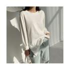 Dip-back Longline Plain T-shirt
