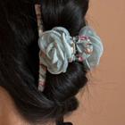 Flower Fabric Hair Clamp 2274a - Fiber Flowerhair Clamp - Blue - One Size