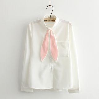 Ear Tie Neck Shirt