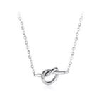 Simple Fashion 316l Stainless Steel Rope Knot Necklace Silver - One Size
