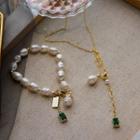 Faux Pearl Bracelet / Pendant Necklace