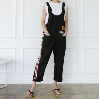Contrast-trim Appliqu  Jumper Pants