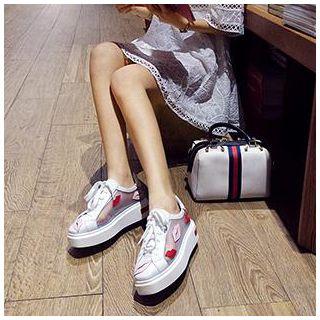 Lips Appliqu  Platform Sneakers
