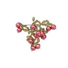 Fashion And Elegant Plated Gold Enamel Cranberry Brooch Golden - One Size