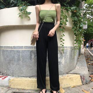 Spaghetti-strap Top / Wide-leg Pants