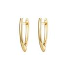 Simple And Fashion Plated Gold Geometric Earrings Golden - One Size