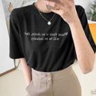 Letter-printed Crew-neck T-shirt