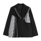 Floral Panel Ruffle Blazer