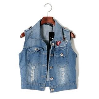 Appliqu  Denim Vest