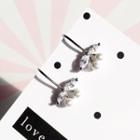 925 Sterling Silver Rhinestone Faux Pearl Cherry Hook Earring 1 Pair - As Shown In Figure - One Size