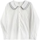 Scallop Trim Shirt White - One Size