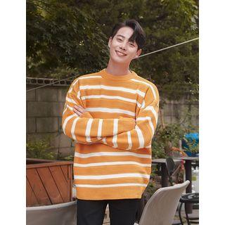 Crew-neck Striped Boxy Sweater
