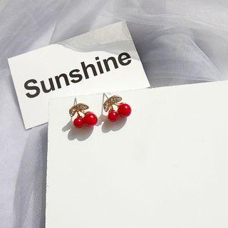 Rhinestone Cherry Earrings Era041 - 46