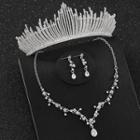 Wedding Rhinestone Tiara / Necklace / Dangle Earring / Set