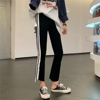 Striped-side Cropped Sweatpants