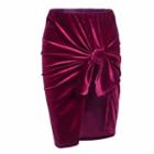 Velvet Fitted Midi Skirt
