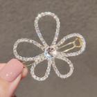 Flower Rhinestone Hair Clip Ly578 - Gold - One Size