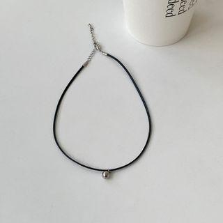 Ball Pendant Thread Choker Silver - One Size