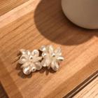 Faux-pearl Flower Dangle Earrings Ivory - One Size