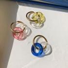 Alloy & Glass Interlocking Hoop Earring