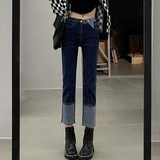 High-waist Straight Cut  Cropped  Jeans