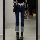 High-waist Straight Cut  Cropped  Jeans