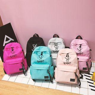 Rabbit Print Oxford Backpack