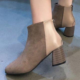 Zip-back Chunky-heel Ankle Boots
