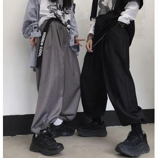 Plain Jogger Wide-leg Pants