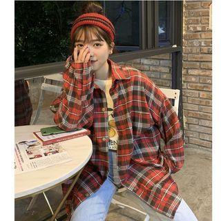 Wide Plaid Shirt Jacket