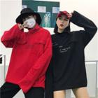 Couple Matching Turtleneck Pocketed Pullover