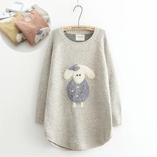 Sheep Appliqu  Long Sweater