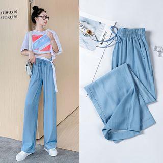 High-waist Wide-leg Pants / Set
