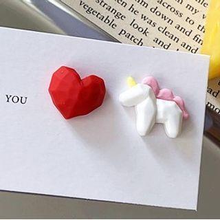 Heart Unicorn Stud Earring/clip-on Earring