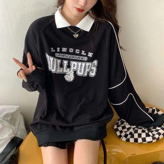 Polo Collar Lettering Top