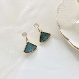 Drop Sterling Silver Ear Stud 1 Pair - Blue - One Size