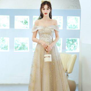 Off-shoulder A-line Evening Gown / Cocktail Dress