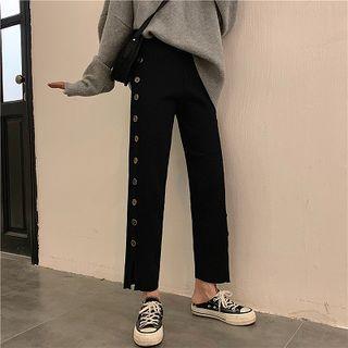 Buttoned Detail Knit Pants
