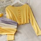 Set: Plain Camisole Top + Light Knit Cardigan