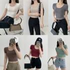 Short-sleeve Plain Slim-fit T-shirt (various Designs)