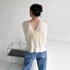Tie-back Textured Blouse