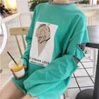 Mock Two Piece Printed Long Sleeve T-shirt